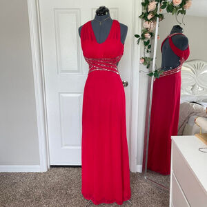 Beaded red maxi dress vintage